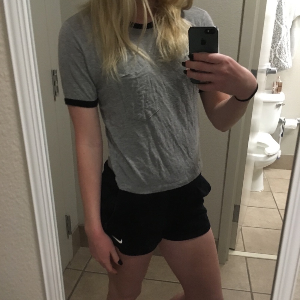 Gray crop top